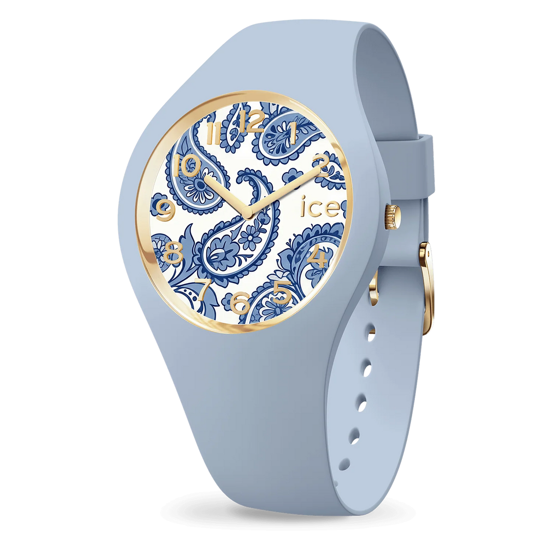 ICE Watch Flower Blue Aura – Pastellblaues Silikonarmband Vergoldet 025899