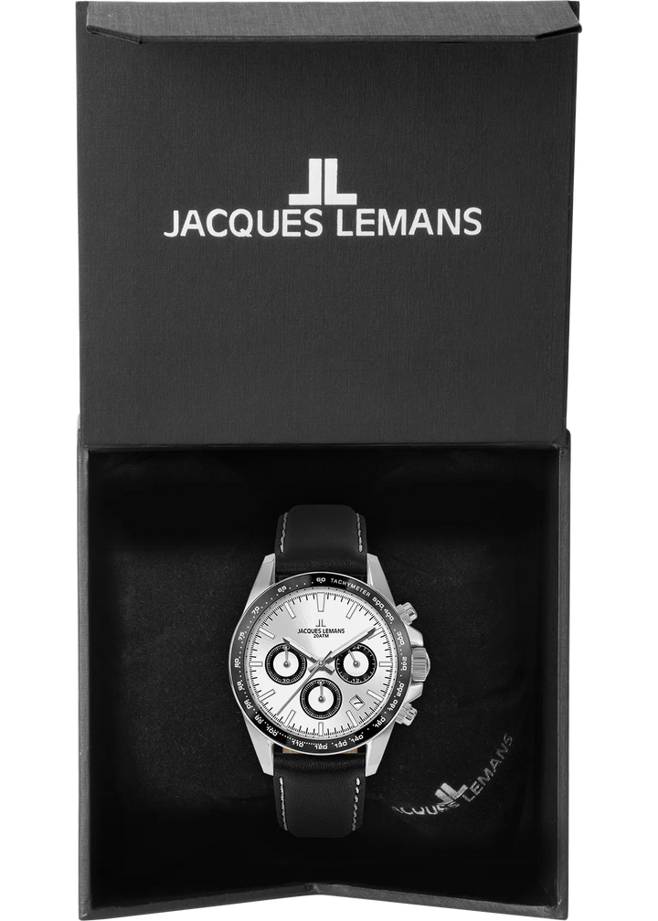 Jacques Lemans Liverpool 1-1877B - Herren Chronograph Quarzuhr 41mm Leder