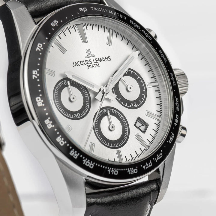 Jacques Lemans Liverpool 1-1877B - Herren Chronograph Quarzuhr 41mm Leder
