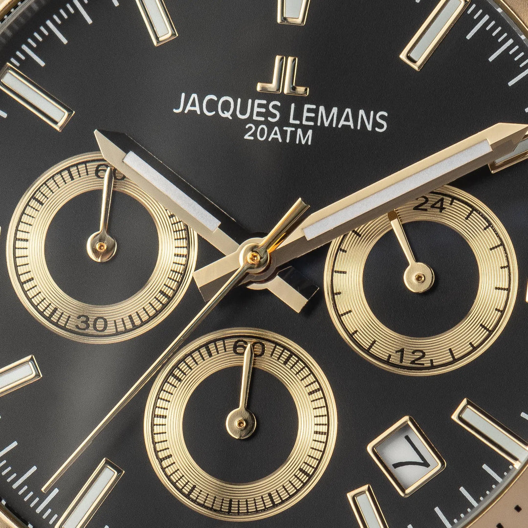Jacques Lemans Liverpool 1-1877H - Herren Chronograph Quarzuhr 41mm Edelstahl
