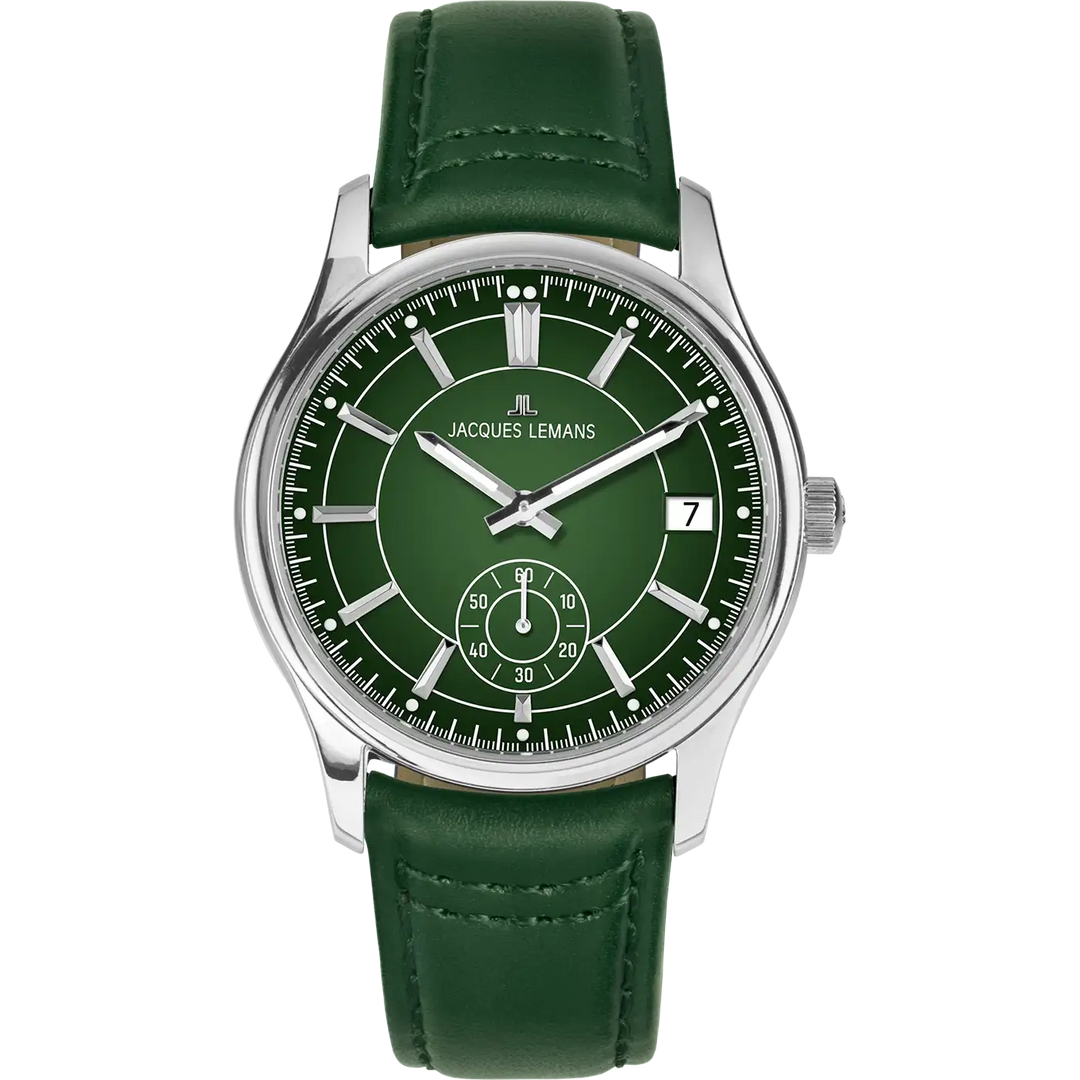 Jacques Lemans Derby 1-2197C - Elegante Herren Quarzuhr mit grünem Zifferblatt