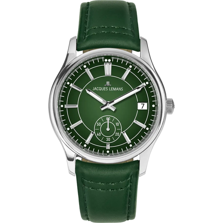 Jacques Lemans Derby 1-2197C - Elegante Herren Quarzuhr mit grünem Zifferblatt