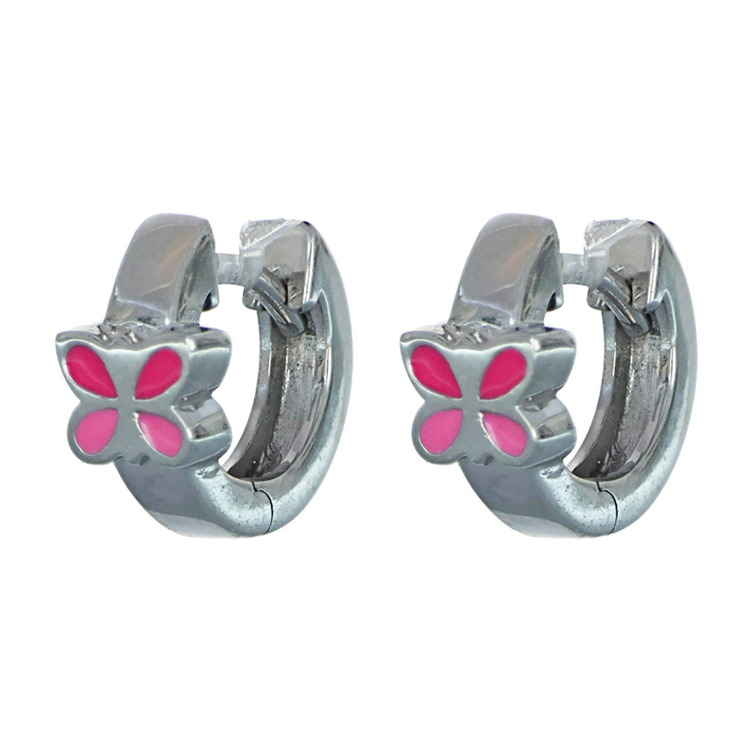 Creolen, Schmetterling bunt gelackt, Sterlingsilber