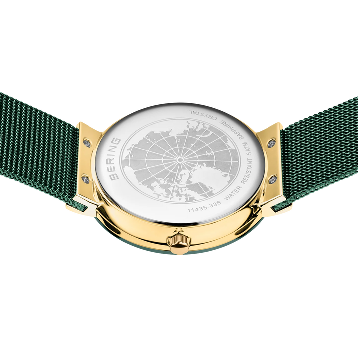 Bering Ceramic Damenuhr 11435-338, gold/grün