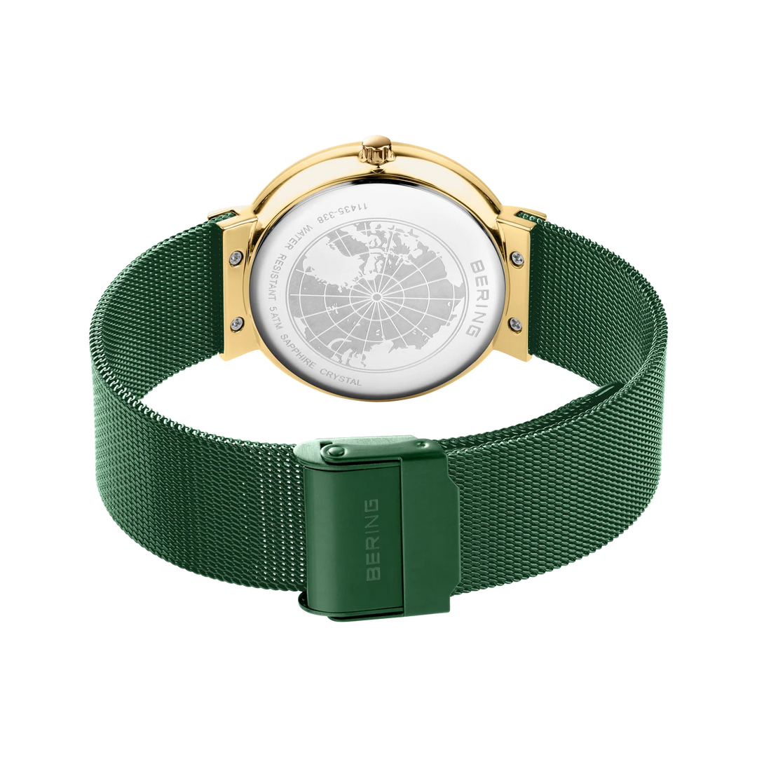 Bering Ceramic Damenuhr 11435-338, gold/grün