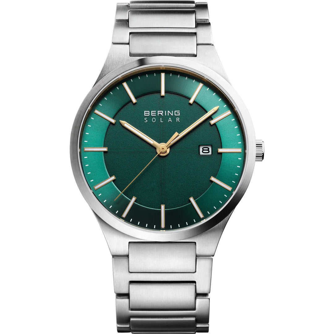 BERING Herrenuhr Solar 15239-778 – Titan, Saphirglas, 10 ATM, silber gebürstet