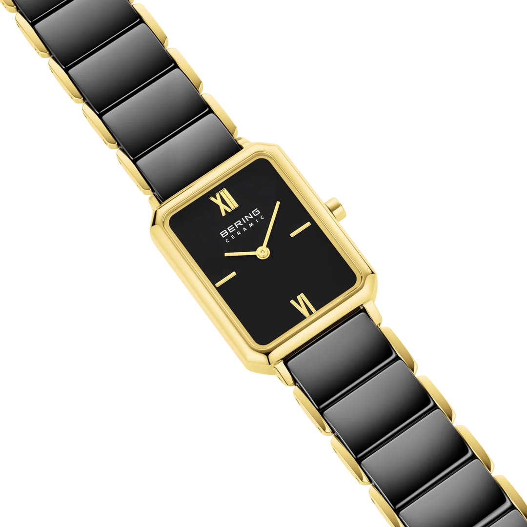 BERING Classic Damenuhr 17423-741 – Edelstahl, Keramik, Saphirglas, gold glänzend