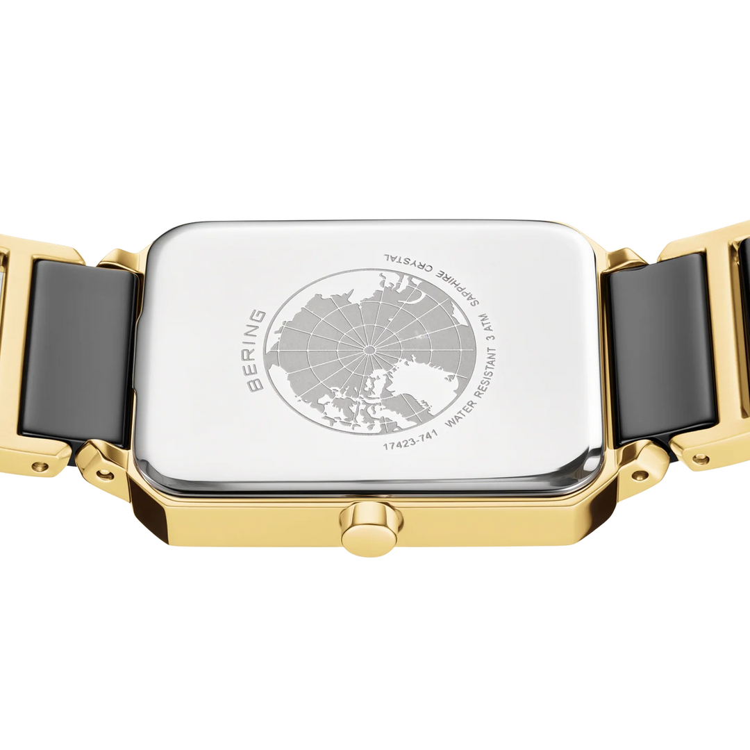 BERING Classic Damenuhr 17423-741 – Edelstahl, Keramik, Saphirglas, gold glänzend