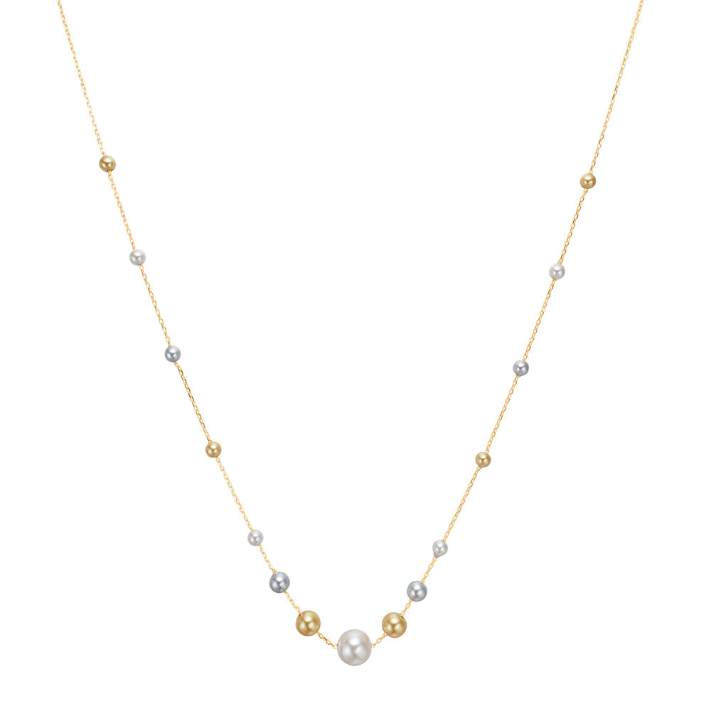 Halskette TIFFANYNOR – Sterlingsilber vergoldet, Perlen