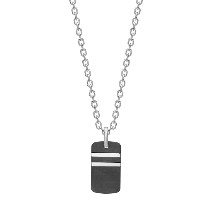 SON of NOA Herrenhalskette Edelstahl mit Carbon – Maskulin & Zeitlos
