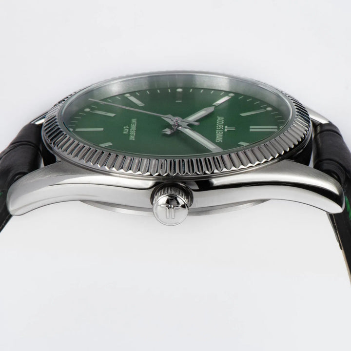 Jacques Lemans Derby 50-3T - Elegante Herren Quarzuhr mit grünem Zifferblatt