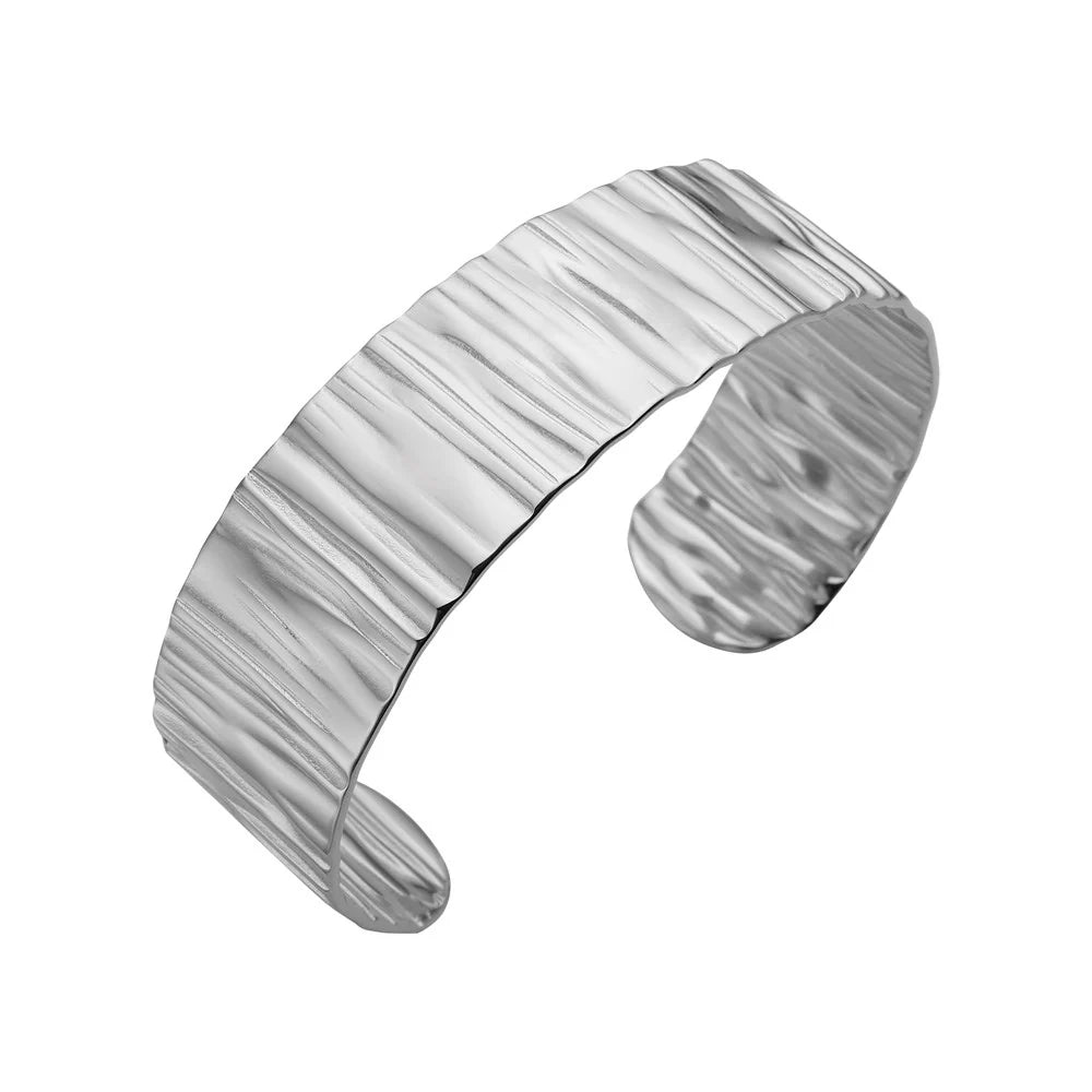 Armreif ROCCIA – Edelstahl & Vergoldet | 20 mm breit | 65 mm