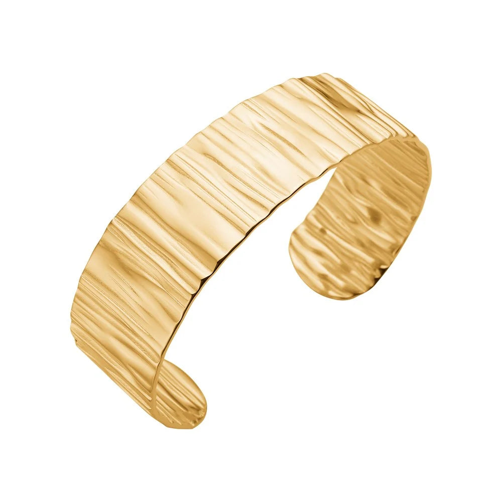 Armreif ROCCIA – Edelstahl & Vergoldet | 20 mm breit | 65 mm