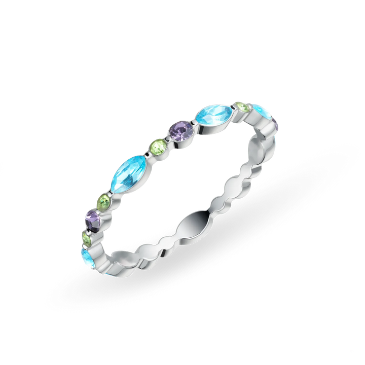 Bering Arctic Symphony Ring mit bunten Steinen