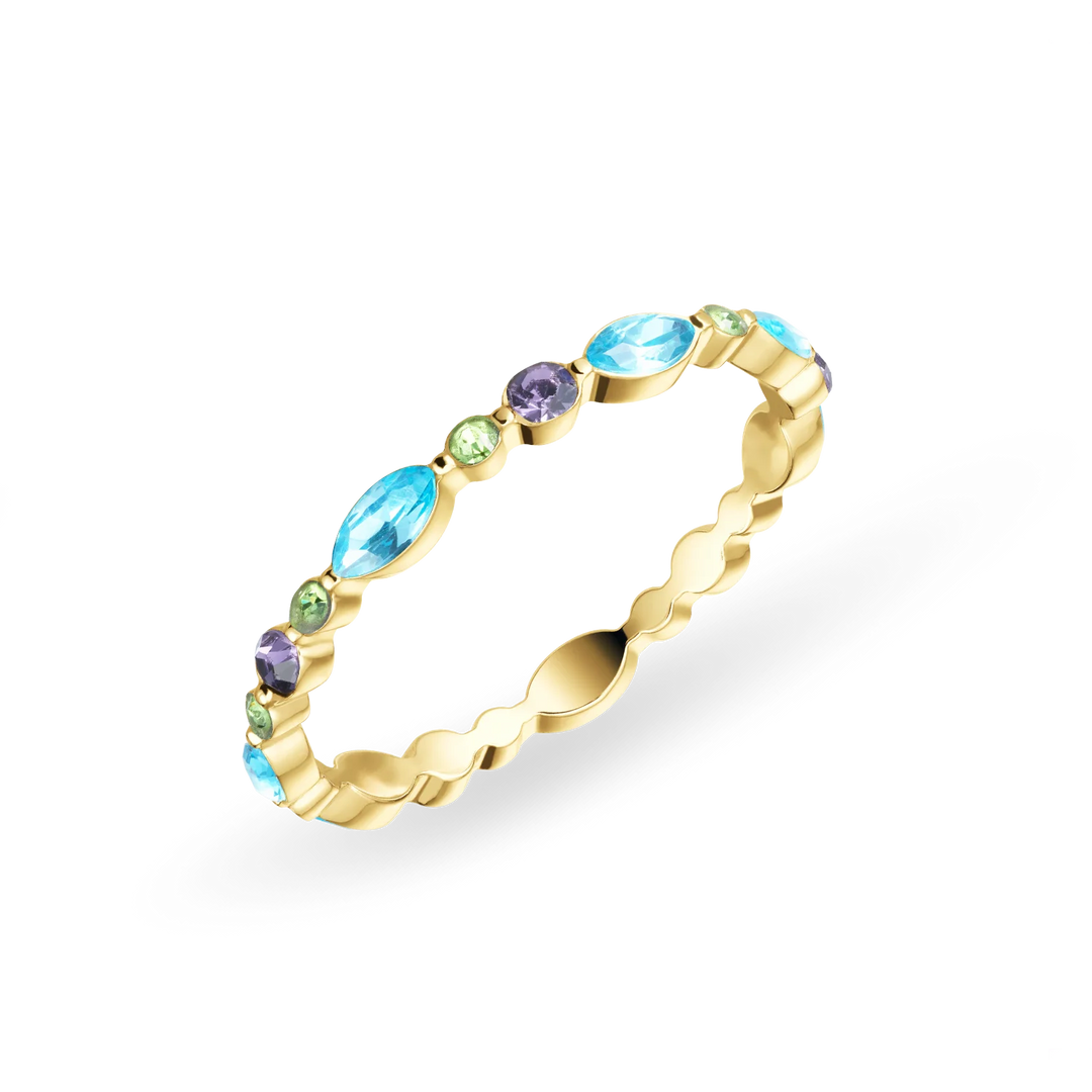 Bering Arctic Symphony Ring mit bunten Steinen