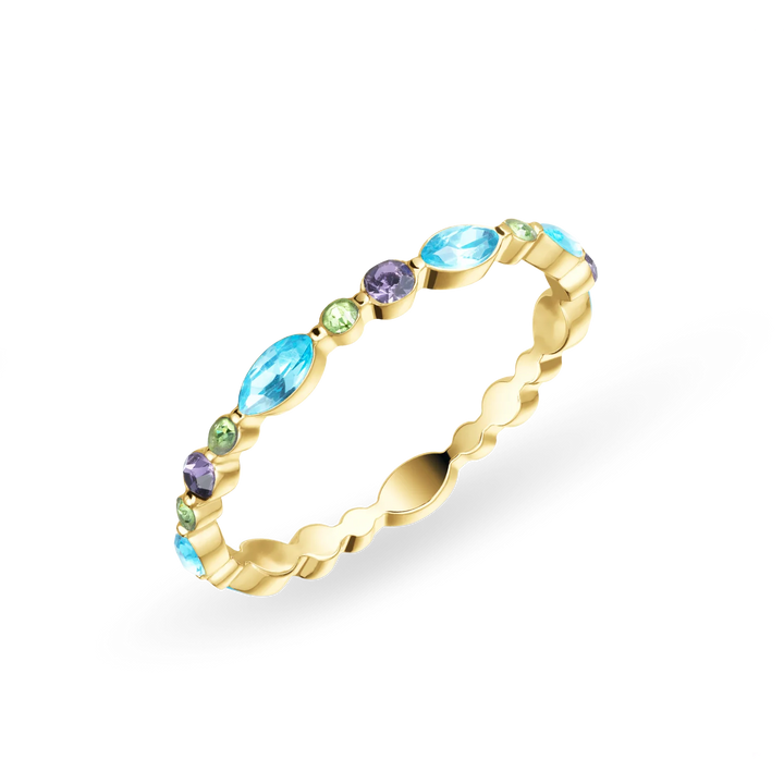 Bering Arctic Symphony Ring mit bunten Steinen