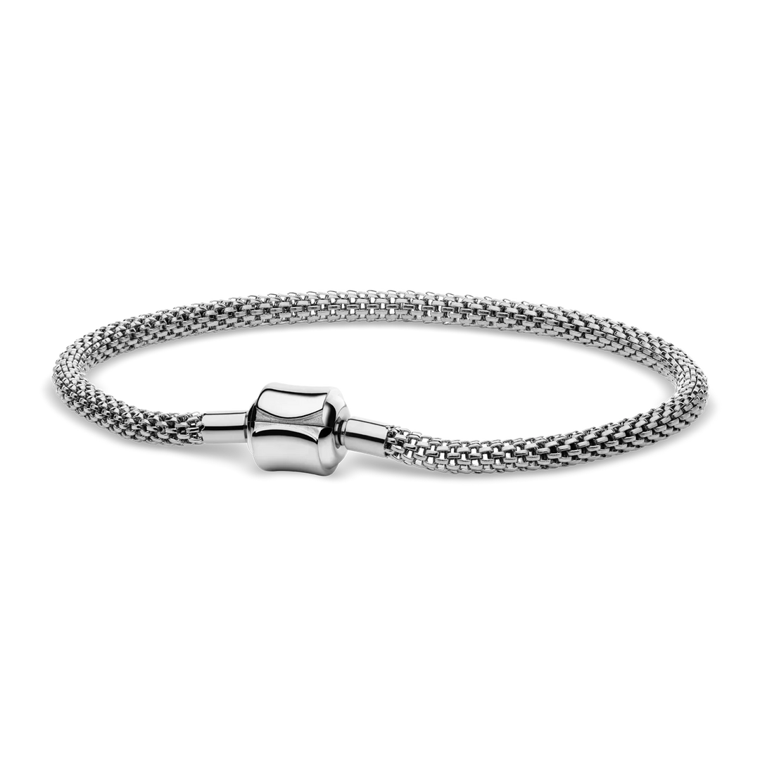 Bering Armband aus Edelstahl-Mesh, silberfarben