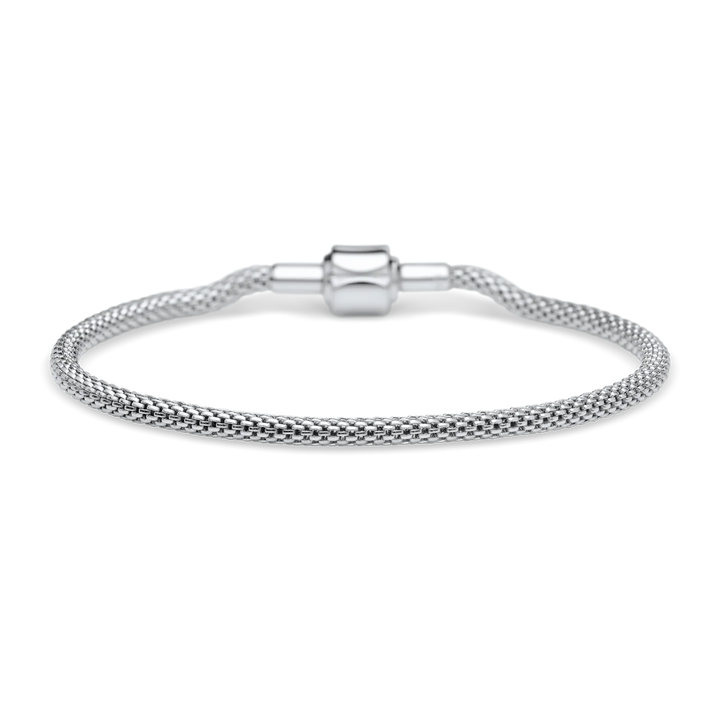 Bering Armband aus Edelstahl-Mesh, silberfarben