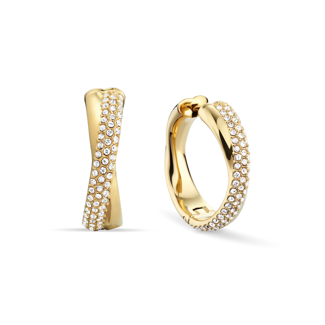 Bering Creolen goldfarben mit Zirkonia, 22,5 mm