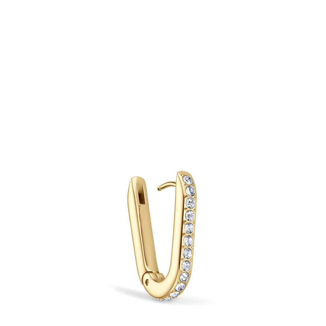Bering Arctic Pavé Creolen goldfarben mit Kristallen, 21 mm