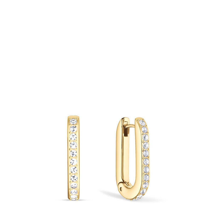 Bering Arctic Pavé Creolen goldfarben mit Kristallen, 21 mm