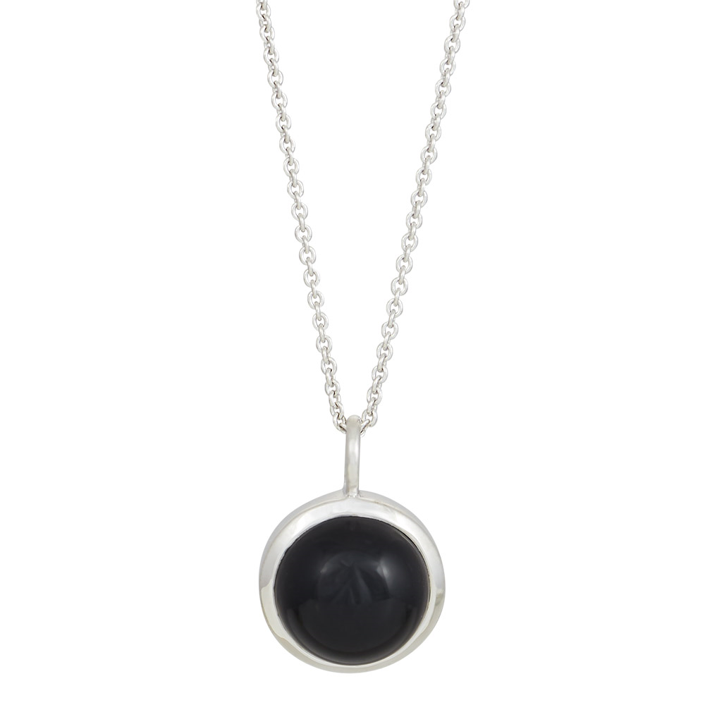 Halskette SWEETS52 Sterlingsilber, 11 mm, schwarzer Onyx