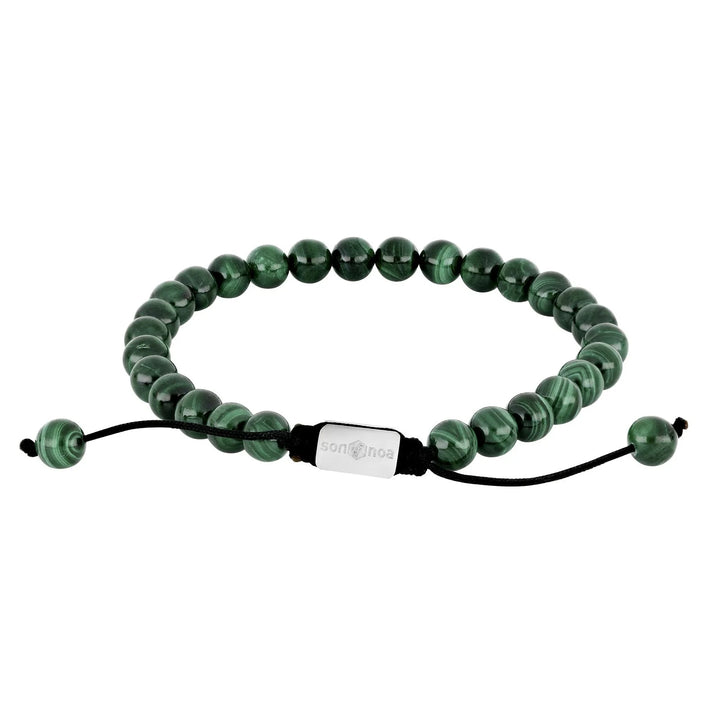 SON of NOA Malachit Armband Herren - Naturstein mit Edelstahl 19-25cm