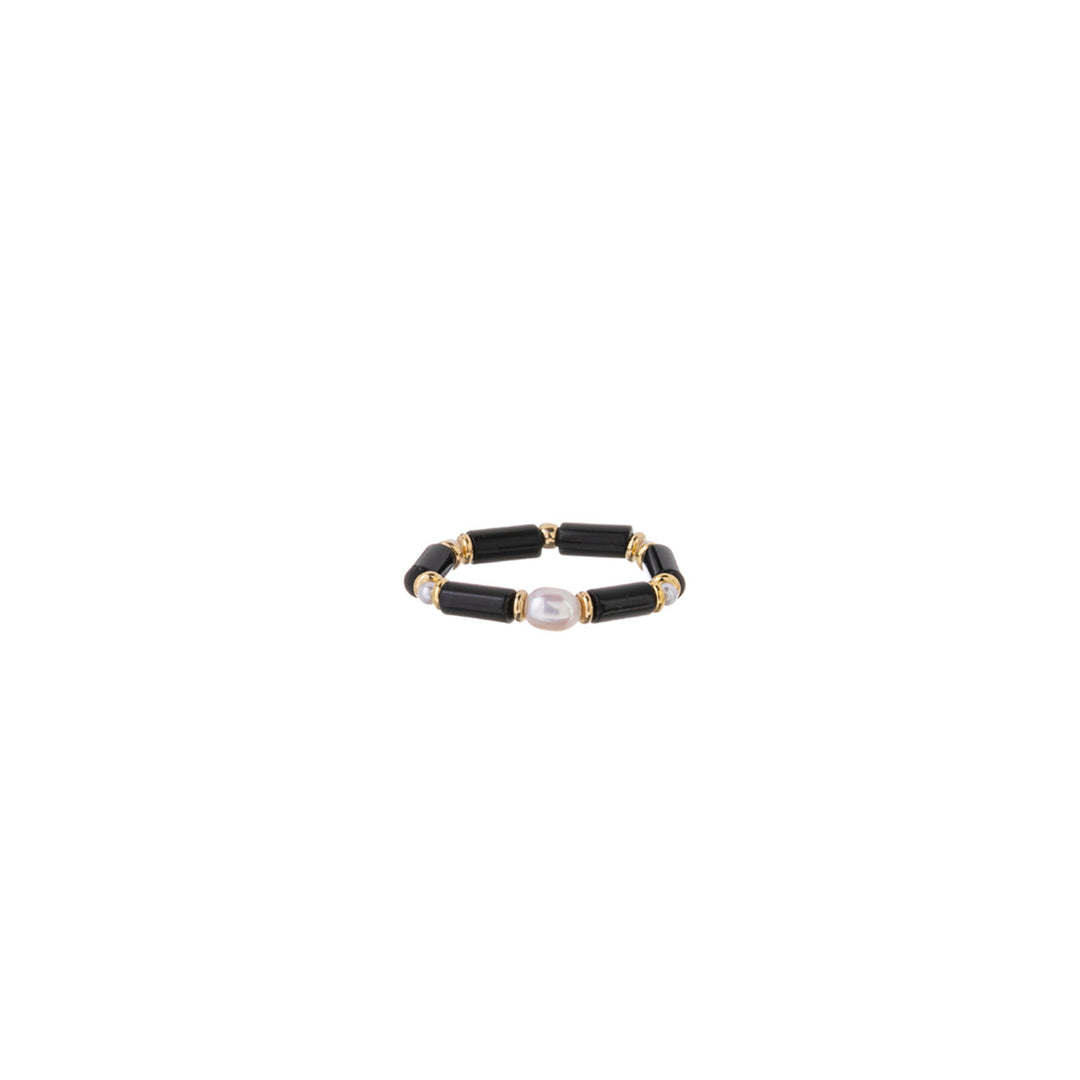 Ring Agata Nera mit schwarzem Achat – 925er Silber vergoldet