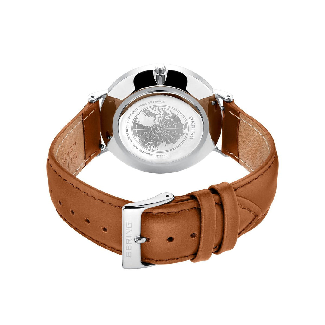 Bering Classic Herrenuhr Silber 14040-508 | Grünes Zifferblatt & Saphirglas