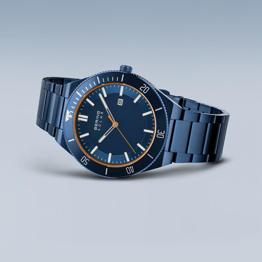 Bering Solar Herrenuhr 14443-797 - Blau poliert/gebürstet