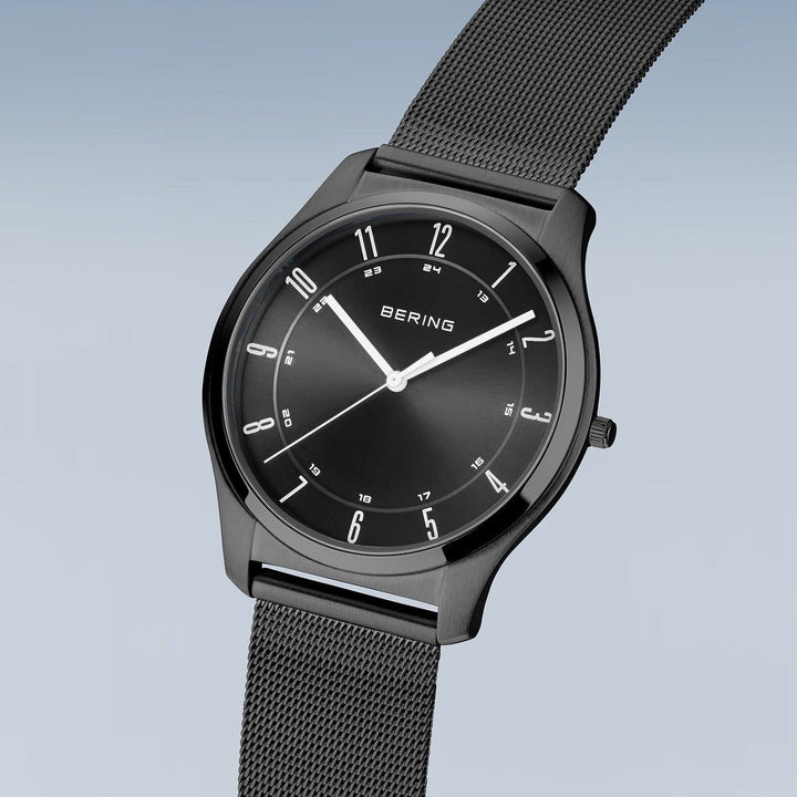 Bering Ultra Slim Herrenuhr 18340-222 - Schwarz poliert/gebürstet
