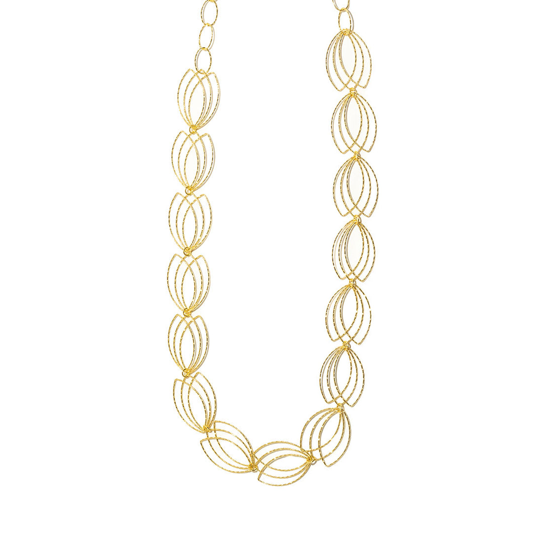 Collier Tulipano Bronze vergoldet 80 cm – Blütenform
