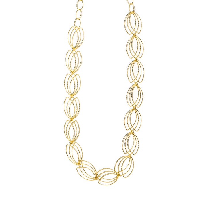 Collier Tulipano Bronze vergoldet 80 cm – Blütenform