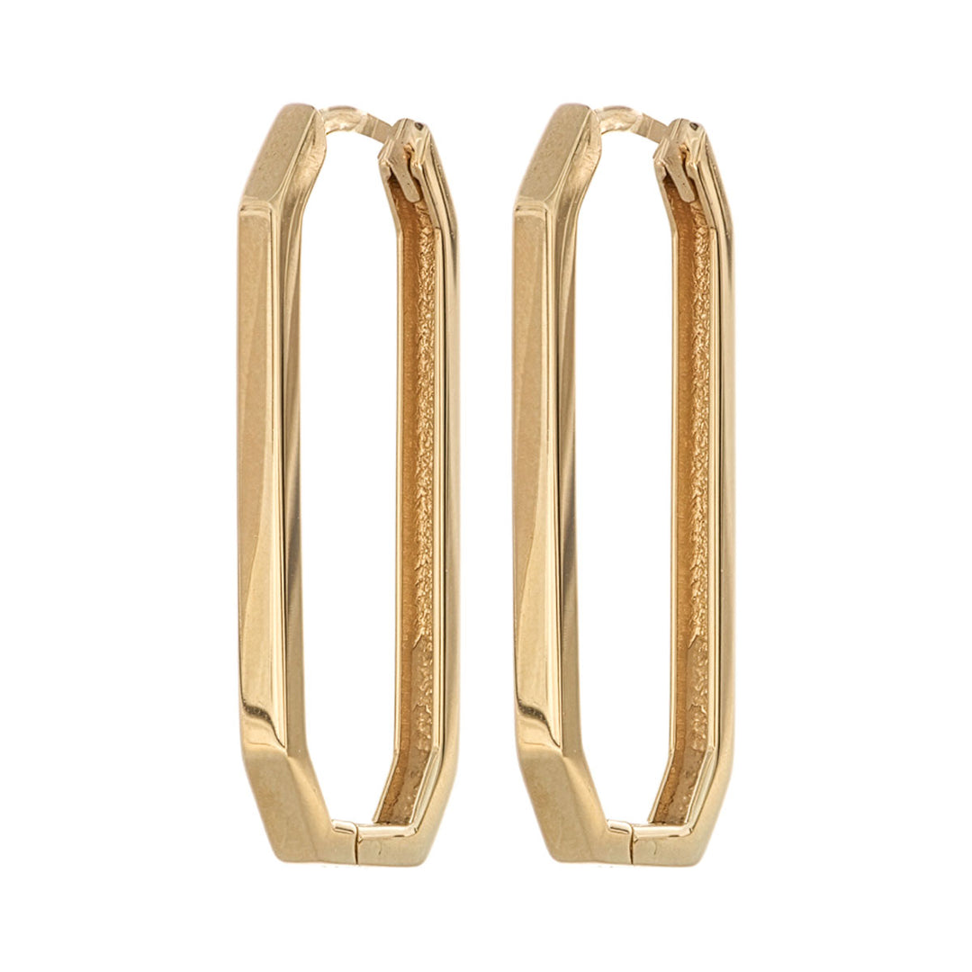 Creolen Gelbgold | Oval mit Klappscharnieren