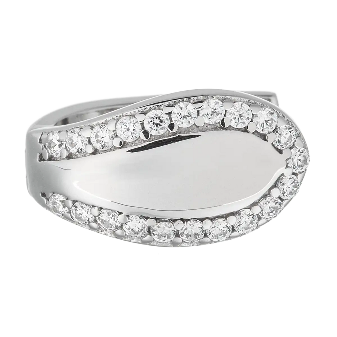 Creolen 925 Sterlingsilber mit 21 Zirkonia – Glänzende Ohrringe