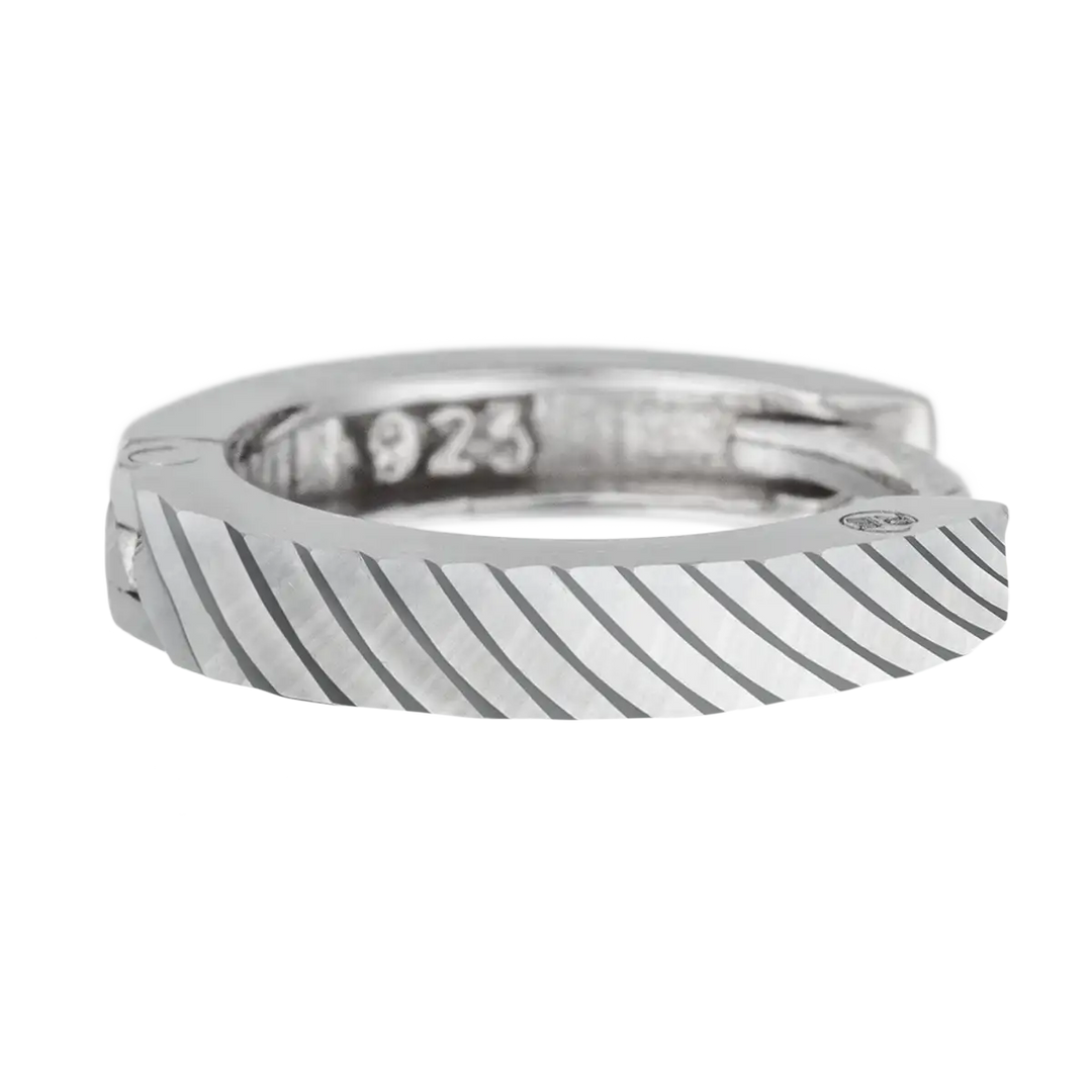 Creolen 925 Sterlingsilber geriffelt – Minimalistische Ohrringe 14mm