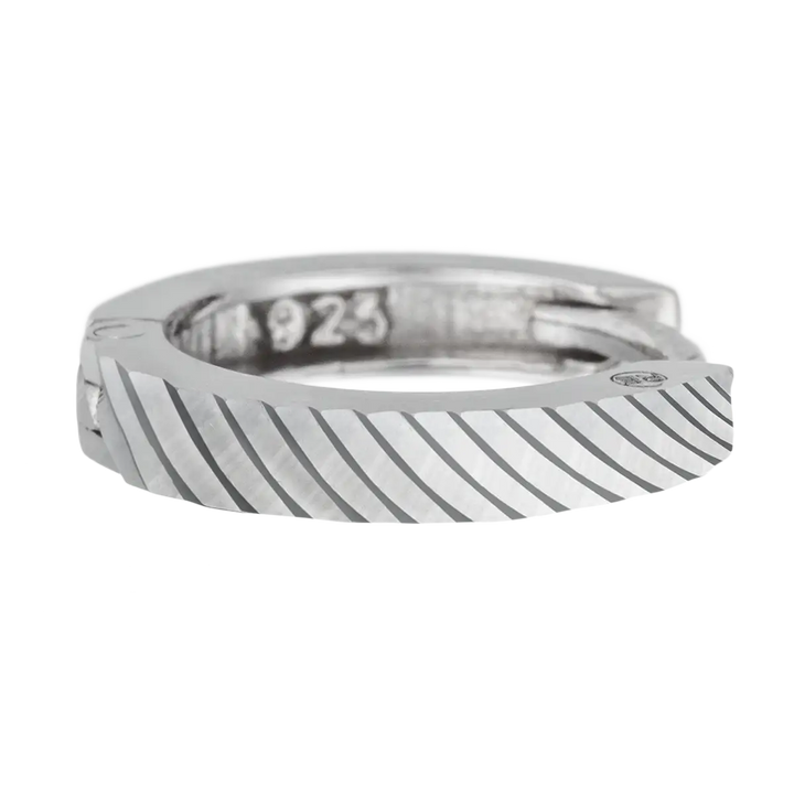 Creolen 925 Sterlingsilber geriffelt – Minimalistische Ohrringe 14mm