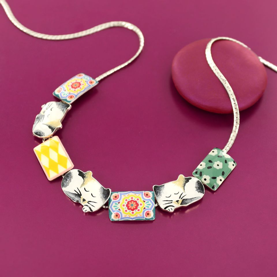 Taratata Halskette Chanapé – Handbemalte Designer-Halskette mit Tiermotiv