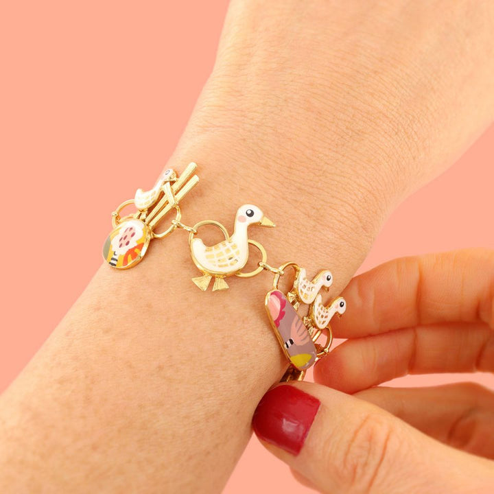 Taratata Armband Plume – Handbemaltes Designer-Armband, vergoldet - antiallergisch