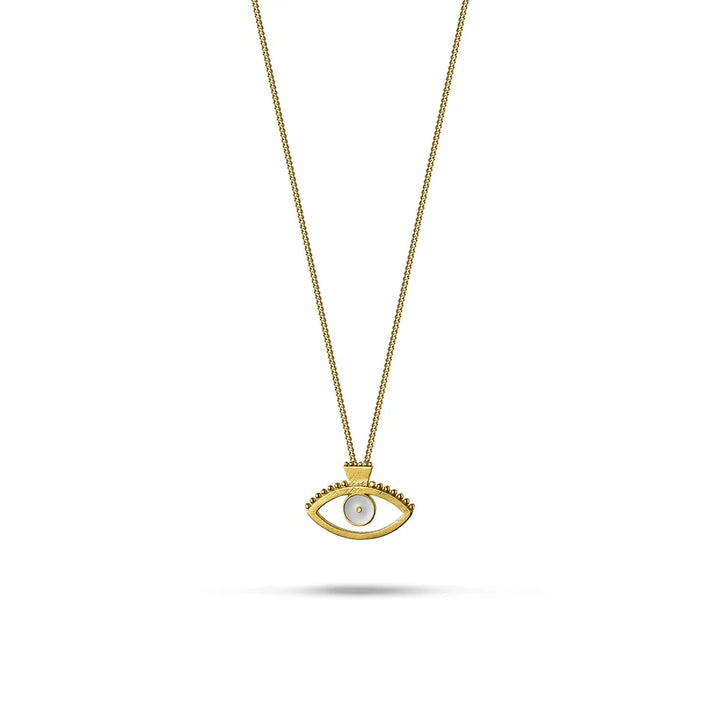 Halskette "The White Eye" Sterlingsilber vergoldet, M-450