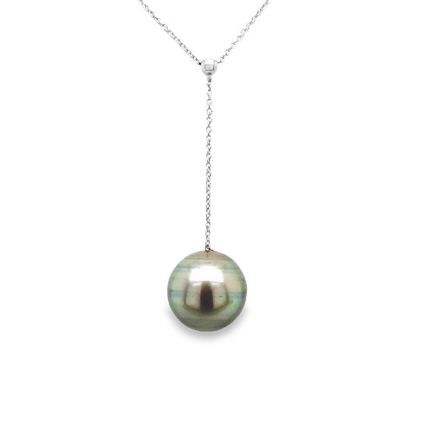 Halskette Sterlingsilber, mit 13 mm Tahiti-Perle