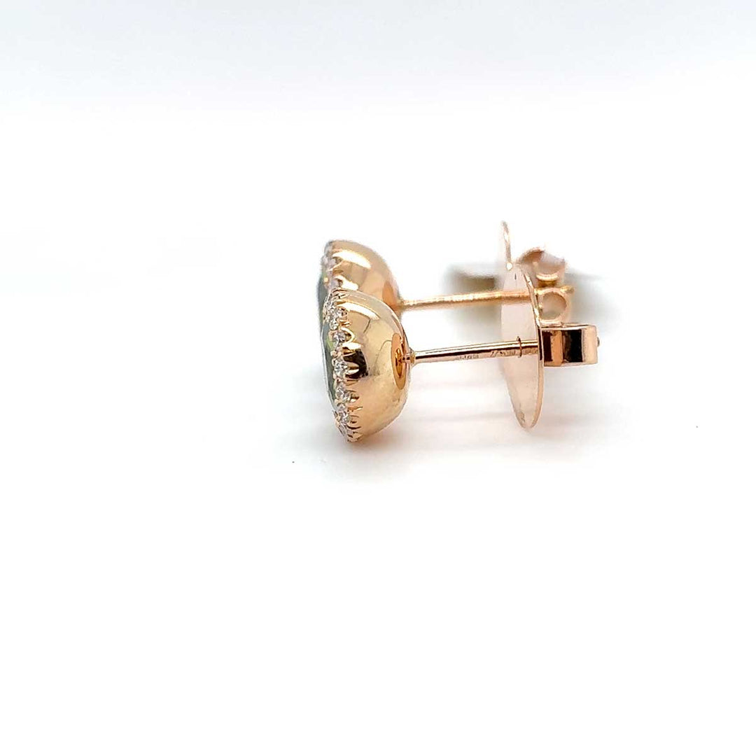Ohrstecker 750 Roségold, Peridot und Brillanten