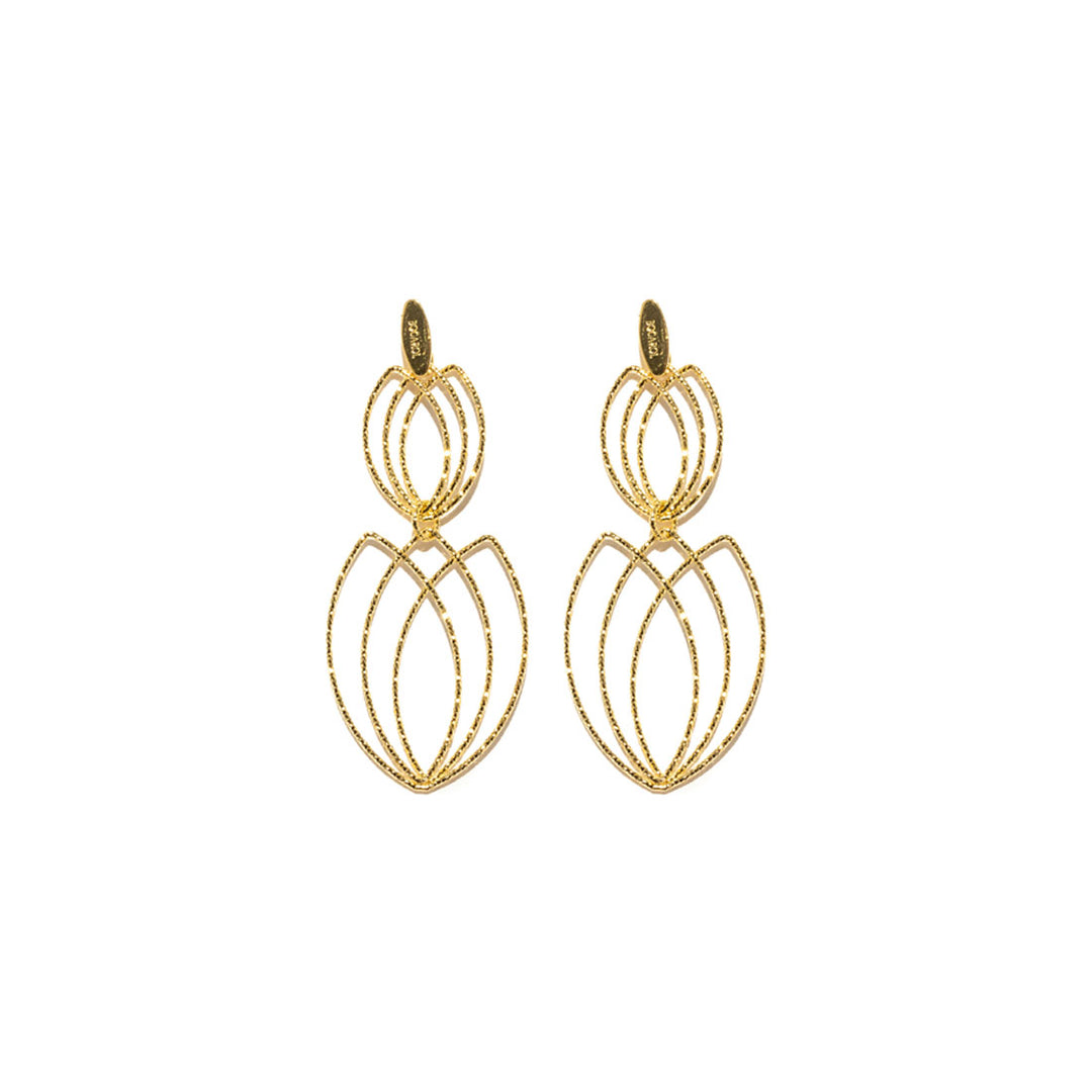 Ohrringe Tulipano Bronze – vergoldet & naturbelassen