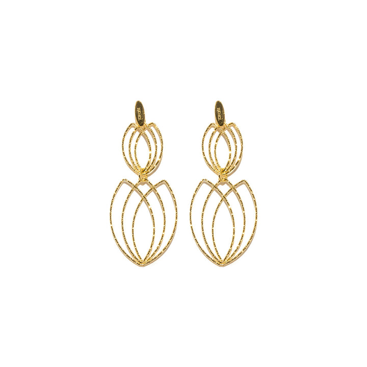 Ohrringe Tulipano Bronze – vergoldet & naturbelassen