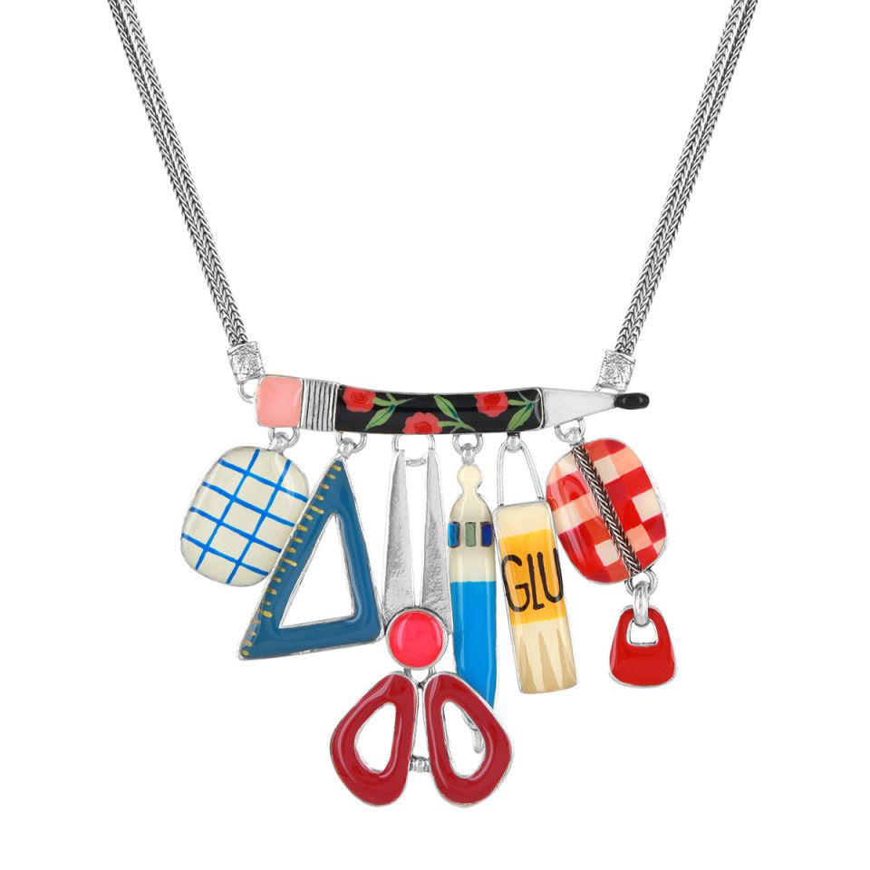 Taratata Halskette Gomme – Bunte Statement-Kette mit handgemalten Mustern