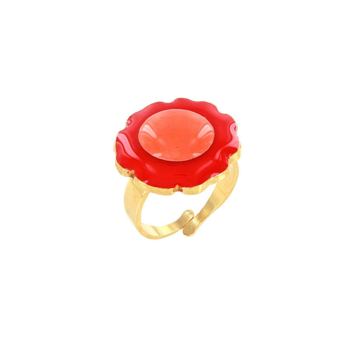 Taratata Ring Arty – Bunter Blumen-Ring mit handgemalten Mustern