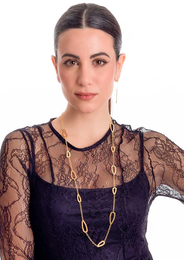 GOCCIA FORATA Collier Bronze vergoldet – 90 cm – Bocarol
