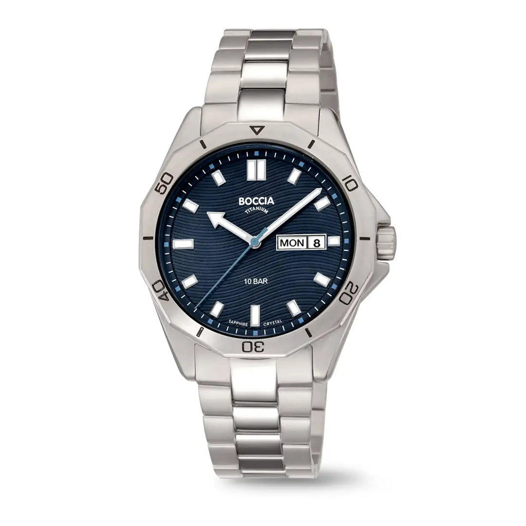 Boccia Titanium Herrenuhr 3680-03 – Sportliche Quarzuhr 40 mm Titanband
