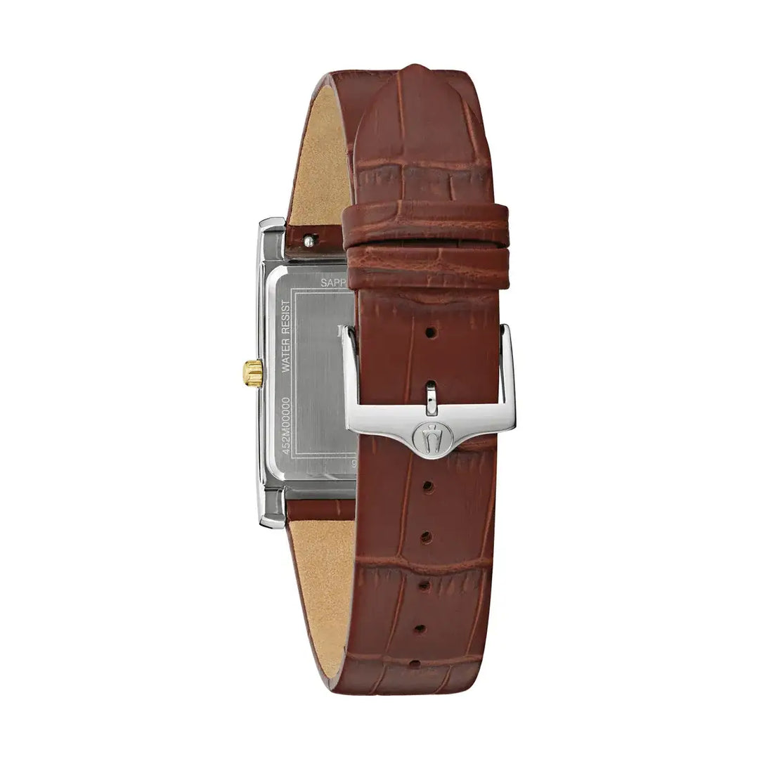 Bulova Sutton 98B430 Automatik - Rechteckige Herrenuhr mit Glasboden & Saphirglas