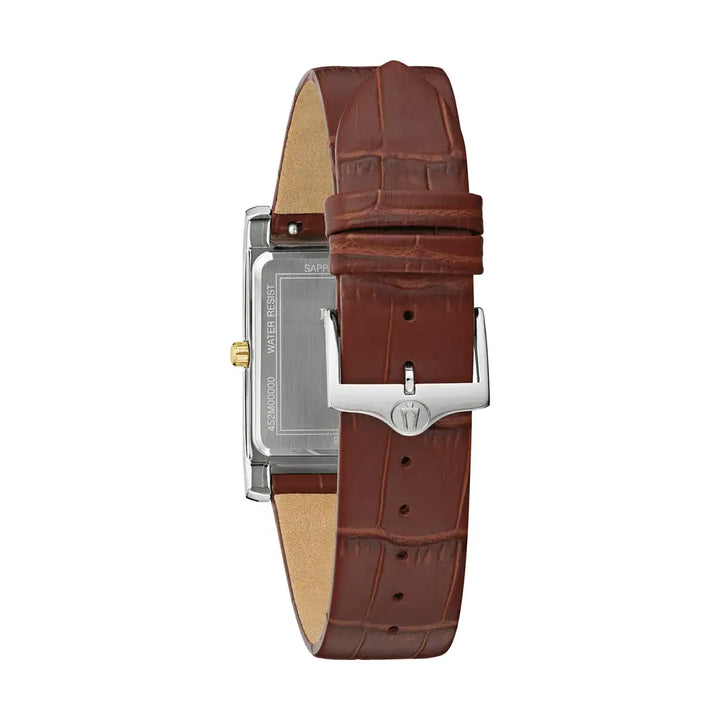 Bulova Sutton 98B430 Automatik - Rechteckige Herrenuhr mit Glasboden & Saphirglas